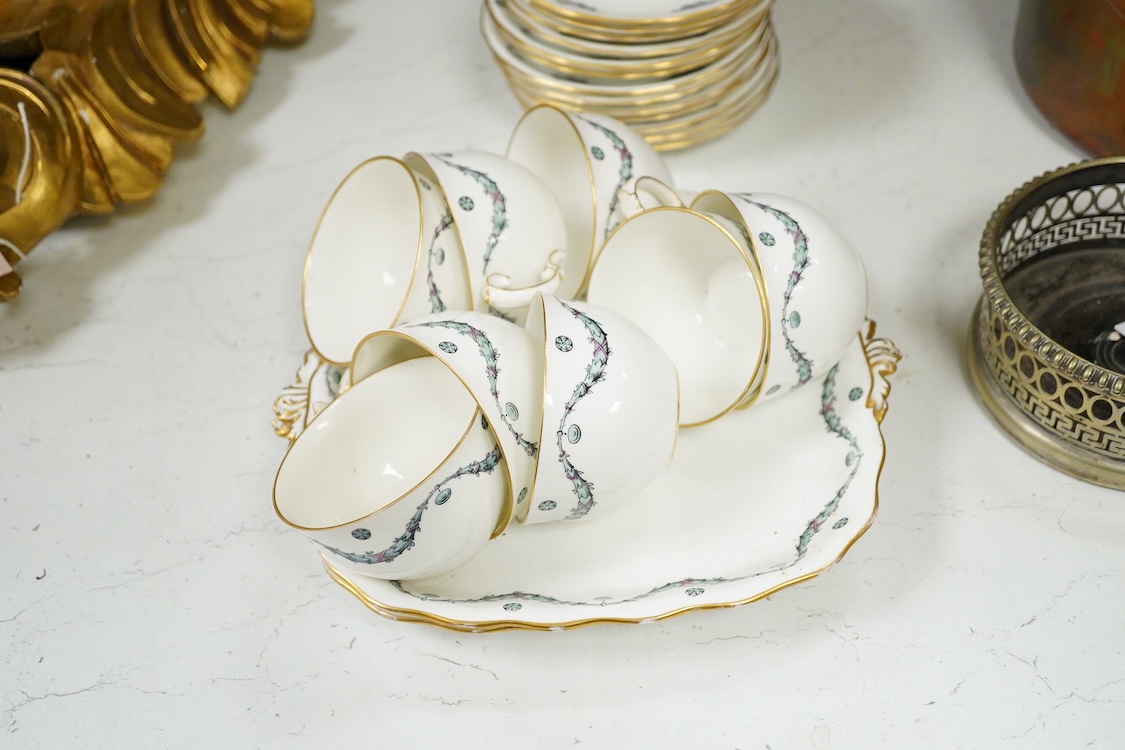 A Royal crown Derby six person tea set including two cake sandwich plates